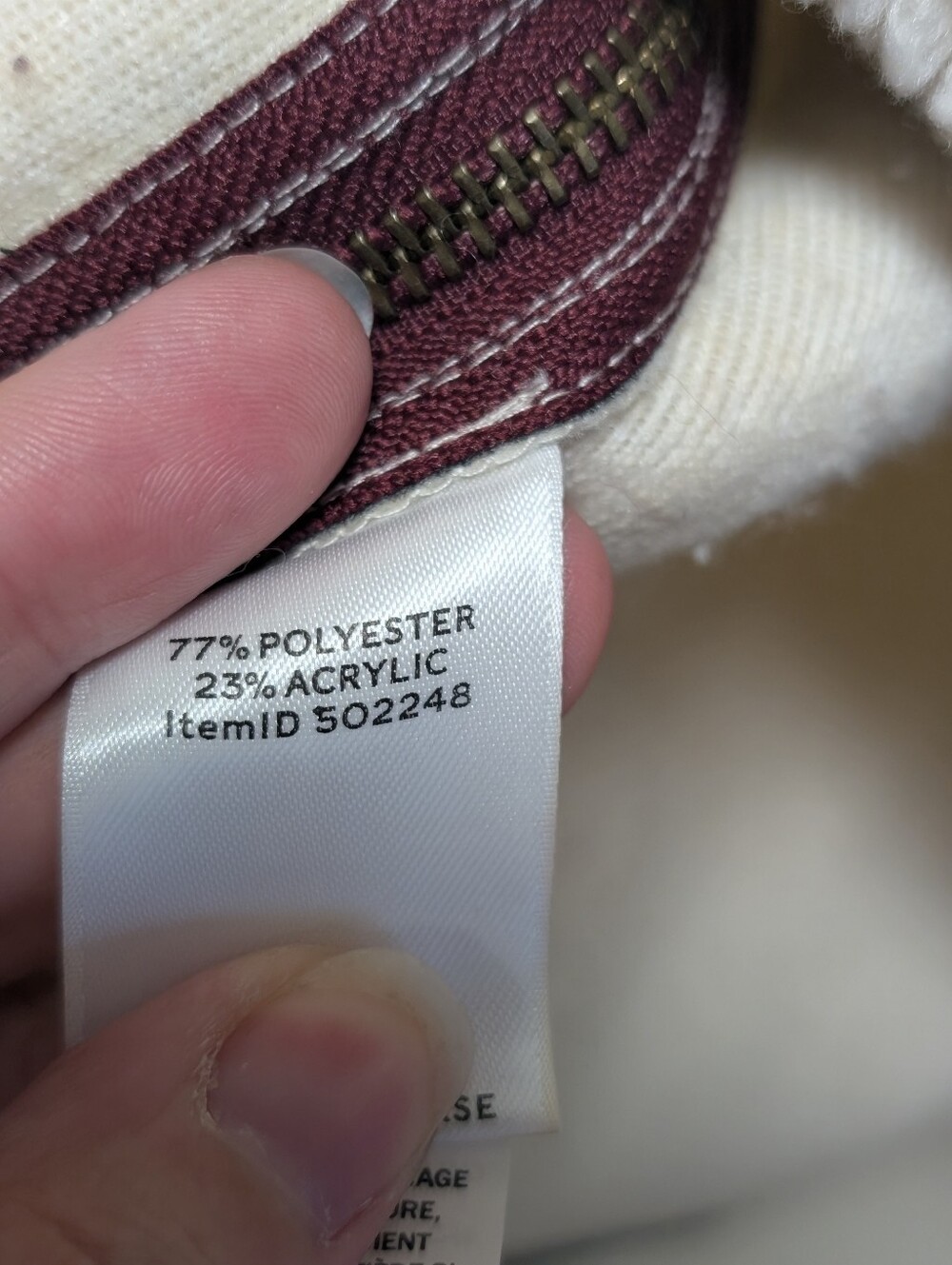 L.L.Bean Signature Sherpa Fleece Pullover Cream Teddy Fleece Jacket Large - Picture 6 of 7